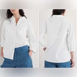 Seasalt Cornwall Hope Cottage Organic Cotton Blouse White NWT NEW 6